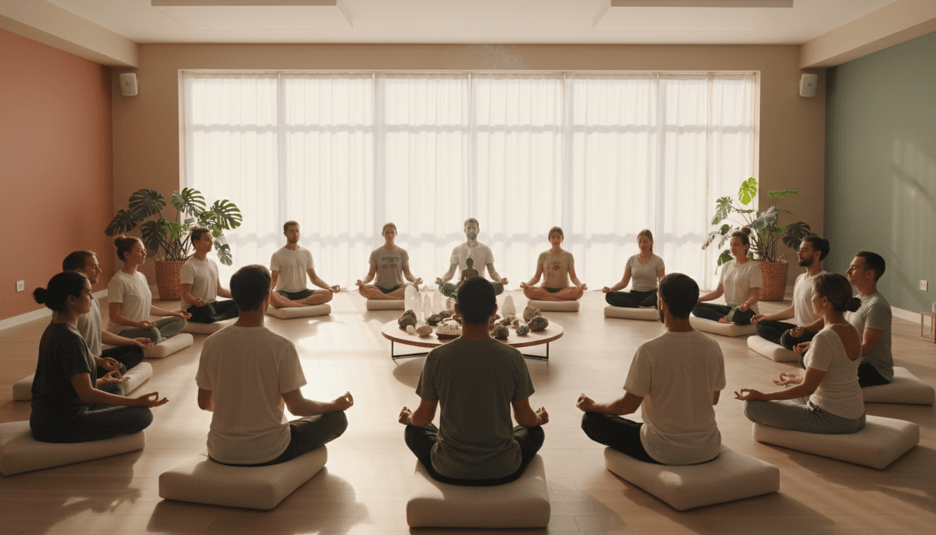 Spiritual practitioner in meditative space