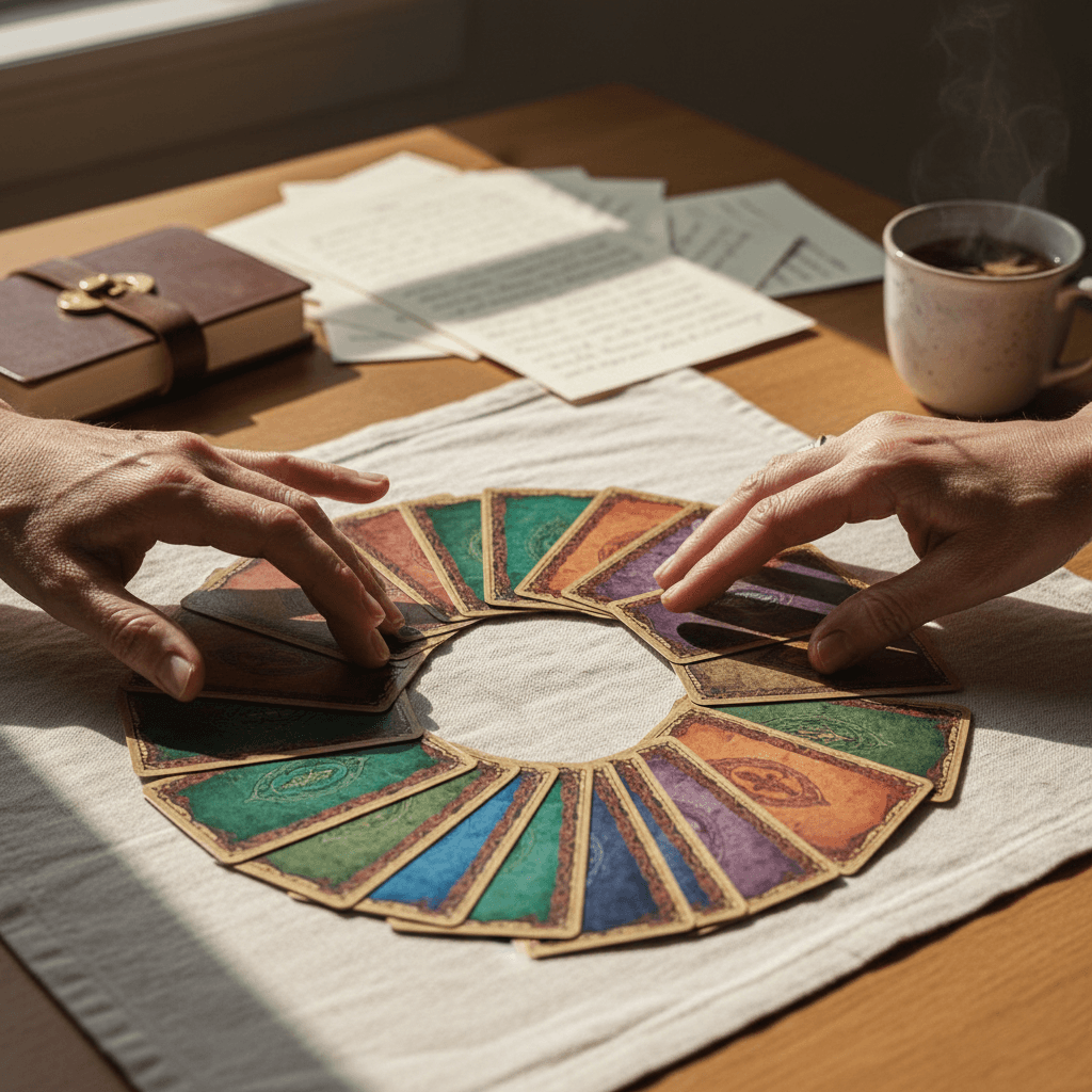 Oracle cards reading setup