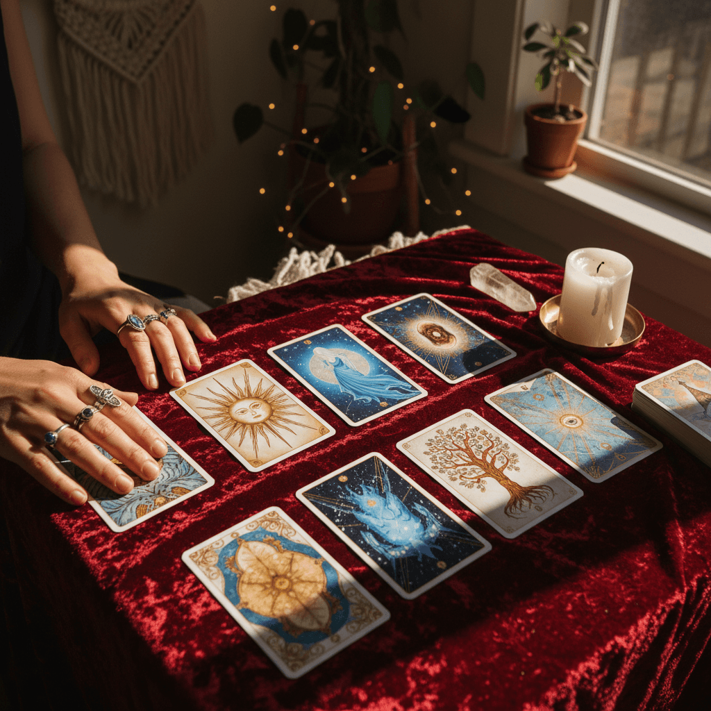 Oracle cards reading setup