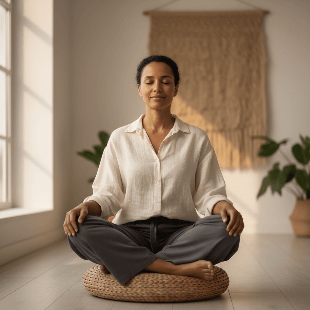 Woman in peaceful meditation