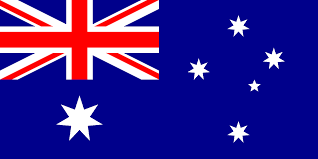 Blue Australian flag with the Union Jack, large Commonwealth Star, and Southern Cross constellation.